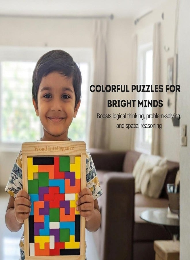 SCILLA Wooden Blocks Puzzles | Educational Brain Toy Intelligence Puzzle Teasers (Multicolored) - Image 3